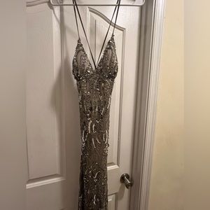 Gorgeous silver formal gown